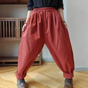 Women's Cotton Harem Pants with Loose Fit Pants
