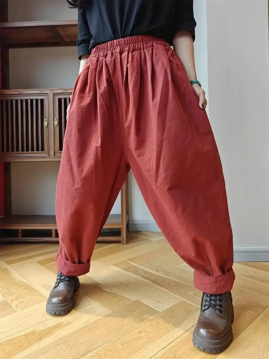 Women's Cotton Harem Pants with Loose Fit Pants