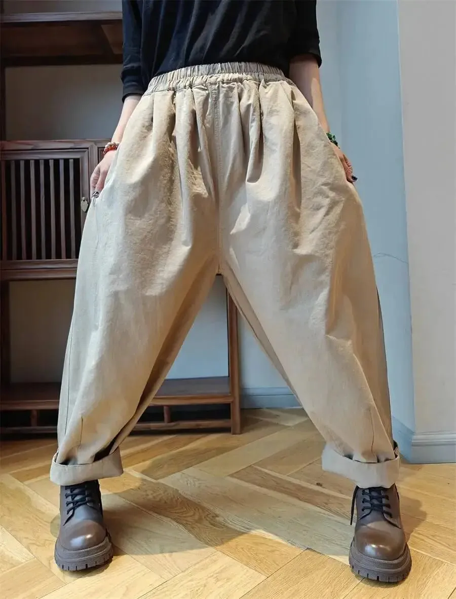 Women's Cotton Harem Pants with Loose Fit Pants