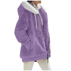 Women's Hooded Zipper Cashmere Fleece Coats
