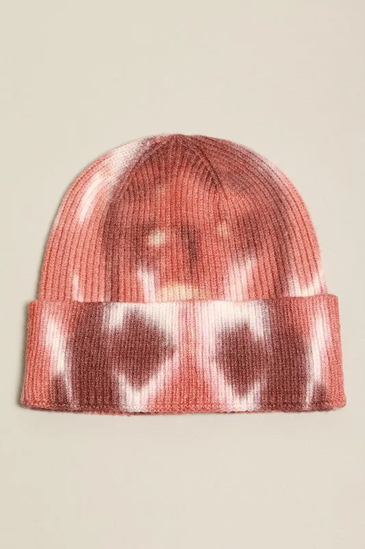 Women's Retro Ribbed Tie Dye Beanie Hat