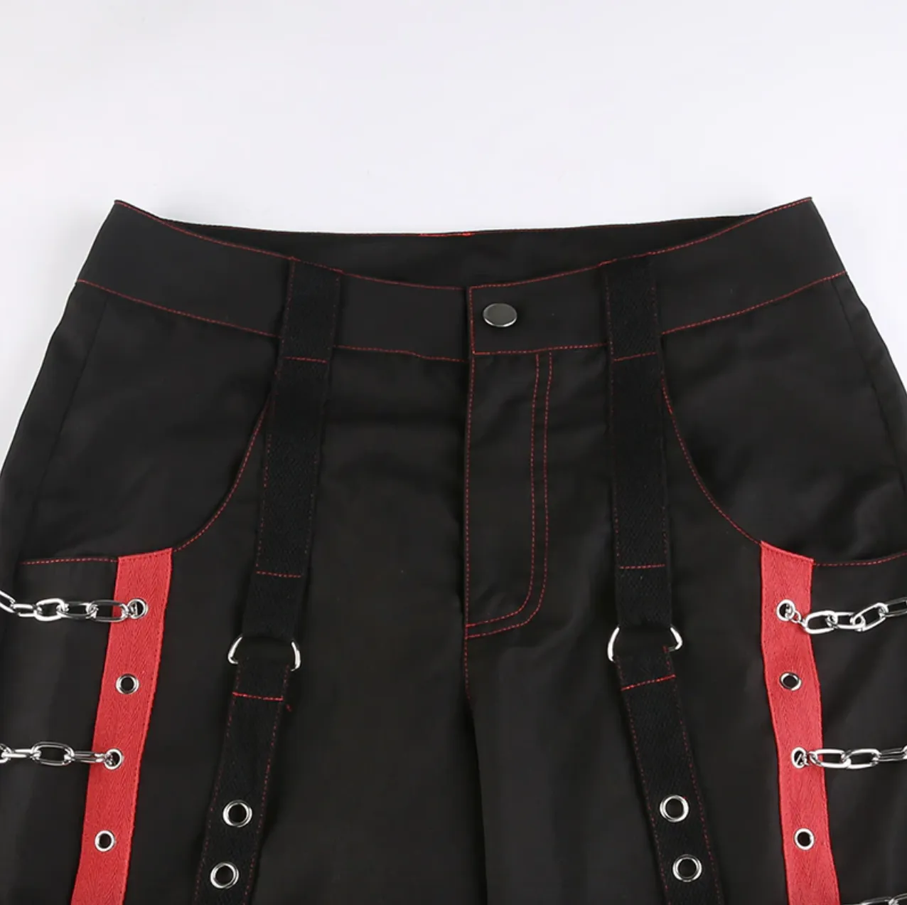 Women's Spring/Autumn Gothic Bandage Chain Hip Hop Casual Pants
