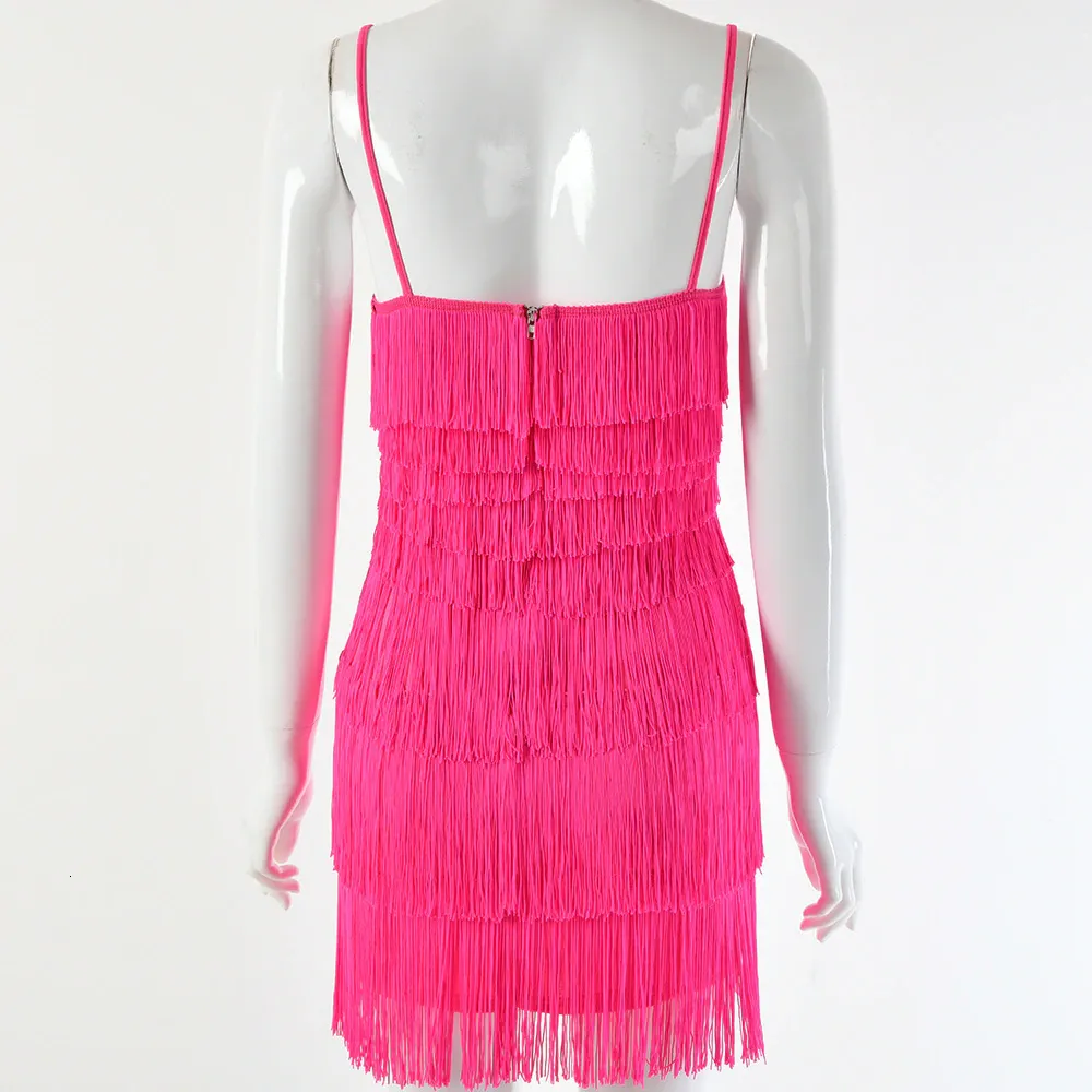 Women's Summer Sheath Polyester Short Dress With Tassels