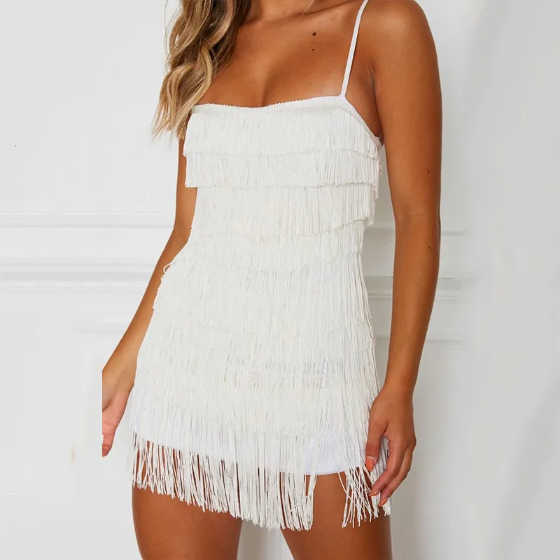 Women's Summer Sheath Polyester Short Dress With Tassels
