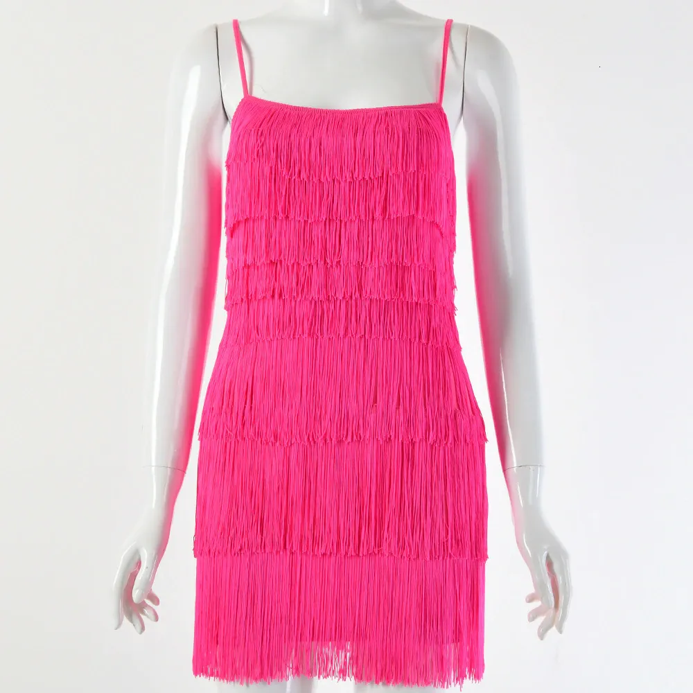 Women's Summer Sheath Polyester Short Dress With Tassels
