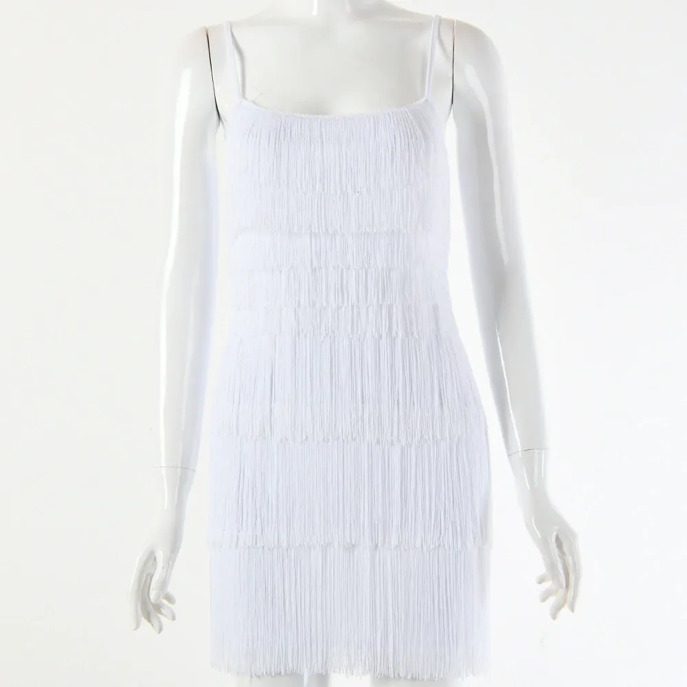 Women's Summer Sheath Polyester Short Dress With Tassels