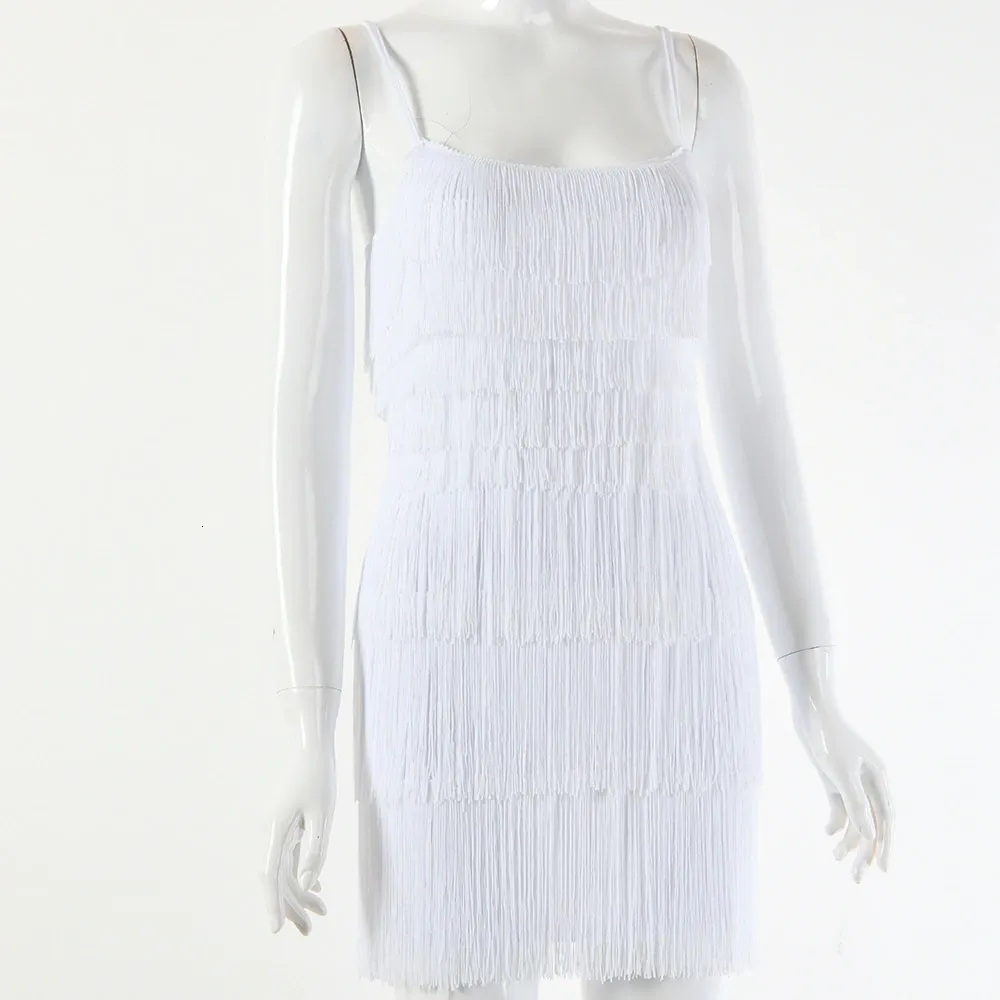 Women's Summer Sheath Polyester Short Dress With Tassels