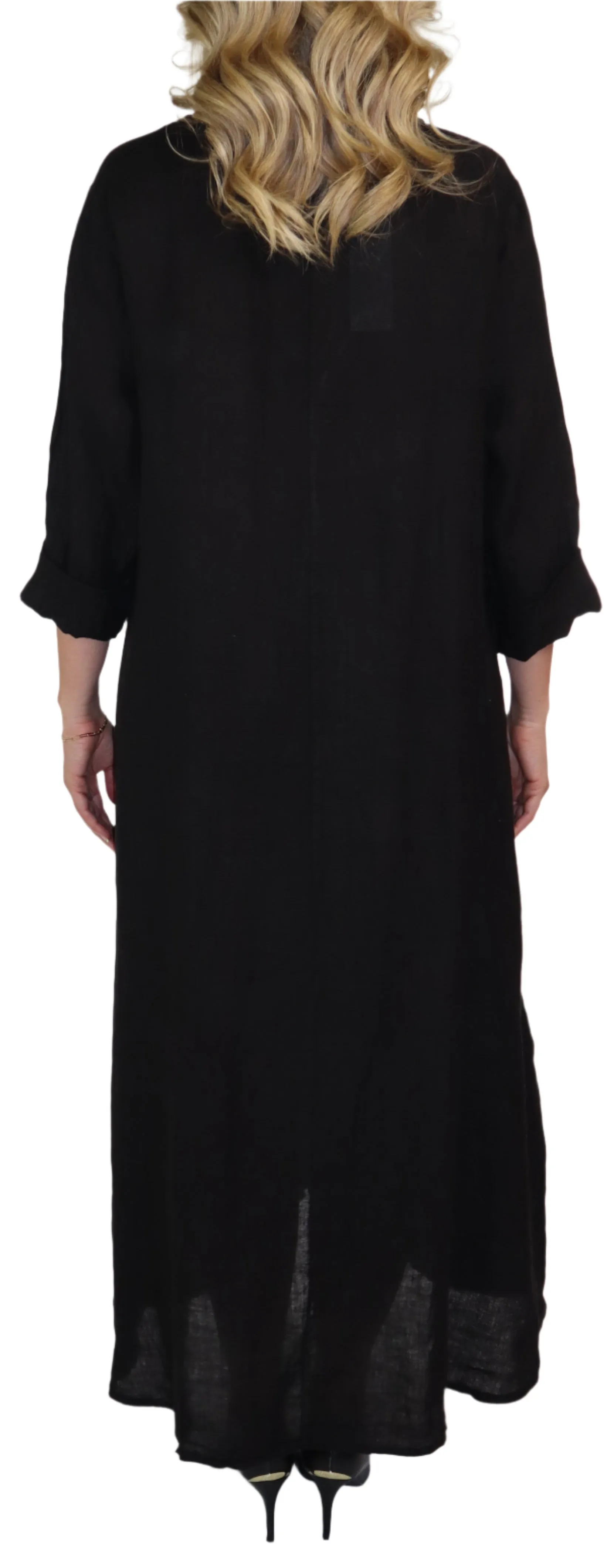 Womens Swing Maxi Dress, Loose Fitting, Made in Italy | Regular and Plus Sizes, 100% Linen