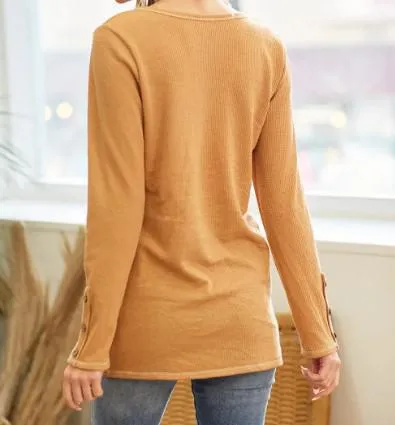 Women's Vivienne Thermal Top | Mustard