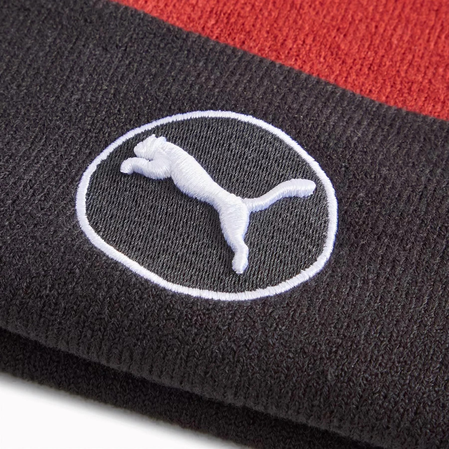 WRMLBL Removable Pom Beanie Intense Red/Puma Black - AW24