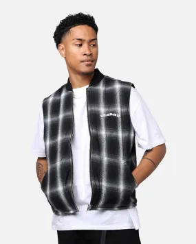X-Large Ombre Plaid Reversible Vest Black