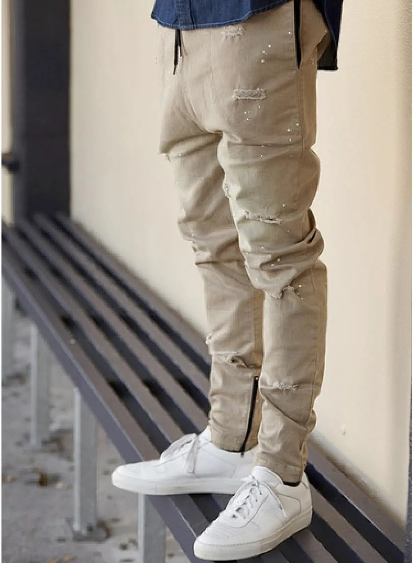 Zespy Pant Distressed Biege