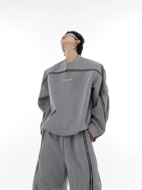 Zipper Design Sweatshirt & Sweatpants CLE0003